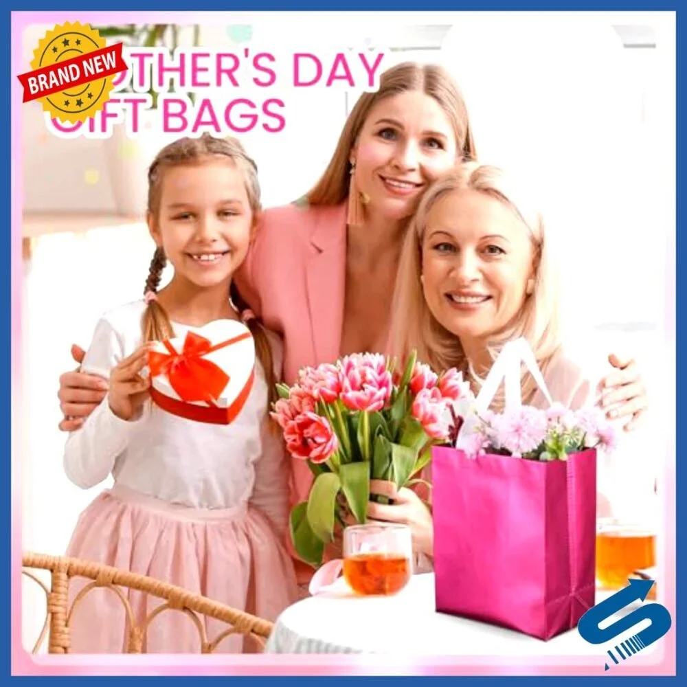 80-Piece Reusable Tote Bags Set, Glossy Laser Surface, Waterproof Grocery